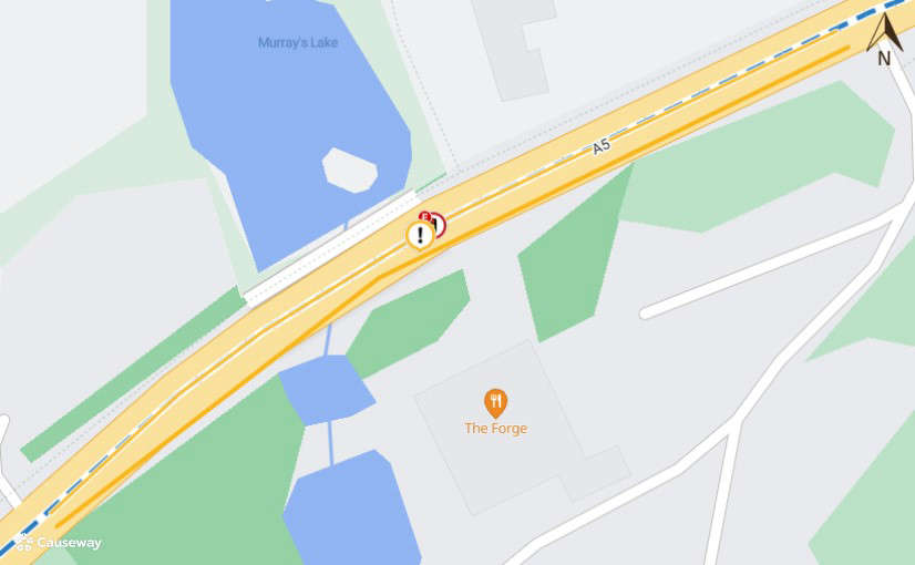 Manhole work in Santon means traffic lig