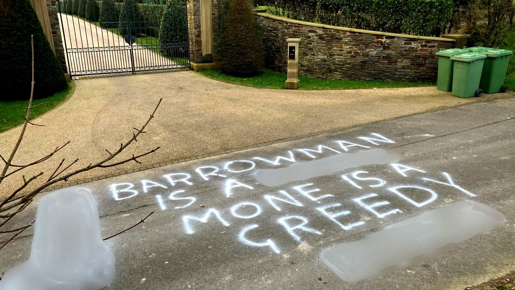 Offensive graffiti daubed outside the St