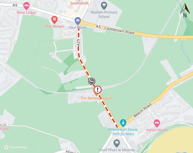 Road between Port Erin and Port St Mary 